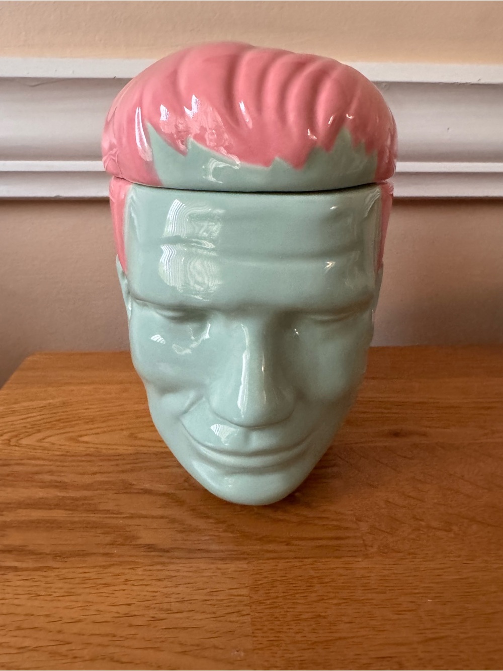 New Pink and Green Frankenstein Ceramic Cookie Jar
